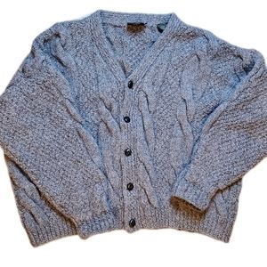 VTG Timberland Handknit Chunky Cable Knit 100% Wool Cardigan Sweater M to 3XL